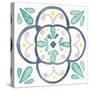 Garden Getaway Tile VII White-Laura Marshall-Stretched Canvas
