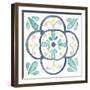 Garden Getaway Tile VII White-Laura Marshall-Framed Art Print