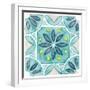 Garden Getaway Tile VIII Teal-Laura Marshall-Framed Art Print