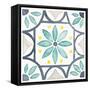 Garden Getaway Tile VIII White-Laura Marshall-Framed Stretched Canvas