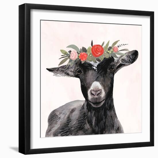 Garden Goat III-Victoria Borges-Framed Art Print
