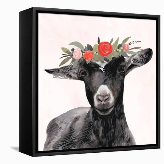 Garden Goat III-Victoria Borges-Framed Stretched Canvas