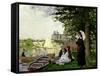 Garden House on the Zaan, Zaandam, 1871-Claude Monet-Framed Stretched Canvas