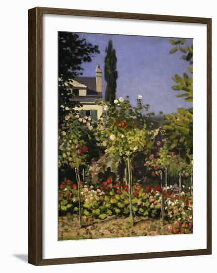 Garden in Bloom, c.1866-Claude Monet-Framed Giclee Print