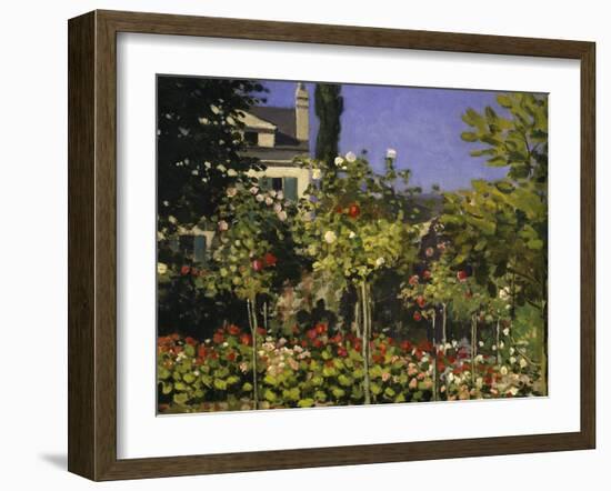 Garden in Bloom, c.1866-Claude Monet-Framed Giclee Print