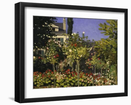 Garden in Bloom, c.1866-Claude Monet-Framed Giclee Print