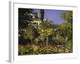 Garden in Bloom, c.1866-Claude Monet-Framed Giclee Print