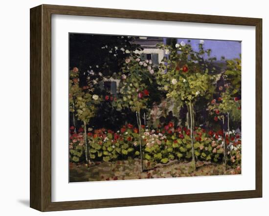 Garden in Bloom, c.1866-Claude Monet-Framed Giclee Print