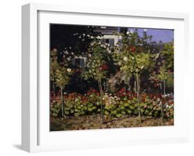 Garden in Bloom, c.1866-Claude Monet-Framed Giclee Print