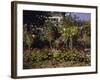 Garden in Bloom, c.1866-Claude Monet-Framed Giclee Print