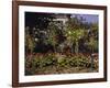 Garden in Bloom, c.1866-Claude Monet-Framed Giclee Print