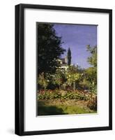 Garden in Bloom, c.1866-Claude Monet-Framed Giclee Print