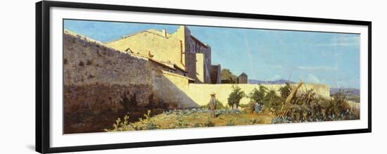 Garden in Castiglioncello-Odoardo Borrani-Framed Premium Giclee Print