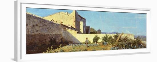 Garden in Castiglioncello-Odoardo Borrani-Framed Premium Giclee Print