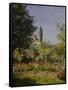 Garden in Flower-Claude Monet-Framed Stretched Canvas