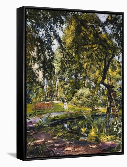 Garden in Godrammstein with a Twisted Tree and Pond-Max Slevogt-Framed Stretched Canvas