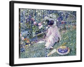 Garden in June, 1911-Frederick Carl Frieseke-Framed Giclee Print