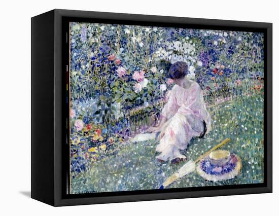 Garden in June, 1911-Frederick Carl Frieseke-Framed Stretched Canvas