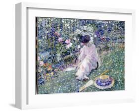 Garden in June, 1911-Frederick Carl Frieseke-Framed Giclee Print