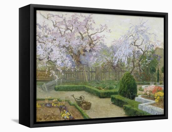 Garden in spring-Paul Reiffenstein-Framed Stretched Canvas