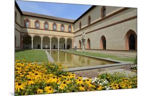 Garden in the Ducal Courtyard, Sforzesco Castle (Castello Sforzesco), Milan, Lombardy, Italy-Peter Richardson-Mounted Premium Photographic Print