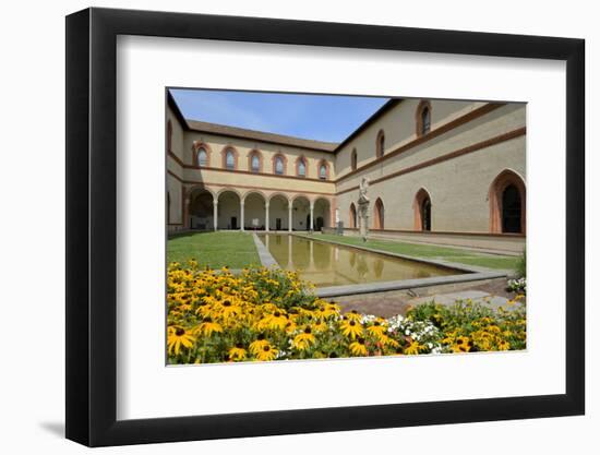 Garden in the Ducal Courtyard, Sforzesco Castle (Castello Sforzesco), Milan, Lombardy, Italy-Peter Richardson-Framed Photographic Print