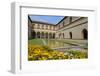 Garden in the Ducal Courtyard, Sforzesco Castle (Castello Sforzesco), Milan, Lombardy, Italy-Peter Richardson-Framed Photographic Print