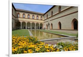 Garden in the Ducal Courtyard, Sforzesco Castle (Castello Sforzesco), Milan, Lombardy, Italy-Peter Richardson-Framed Photographic Print