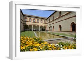 Garden in the Ducal Courtyard, Sforzesco Castle (Castello Sforzesco), Milan, Lombardy, Italy-Peter Richardson-Framed Photographic Print