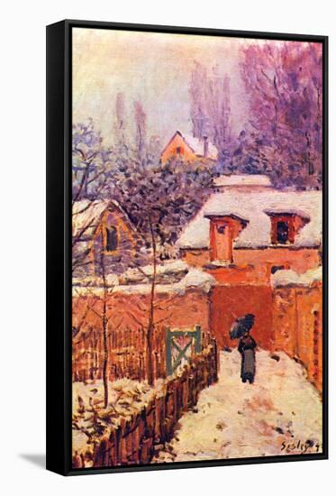 Garden in the Snow-Alfred Sisley-Framed Stretched Canvas