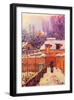 Garden in the Snow-Alfred Sisley-Framed Art Print