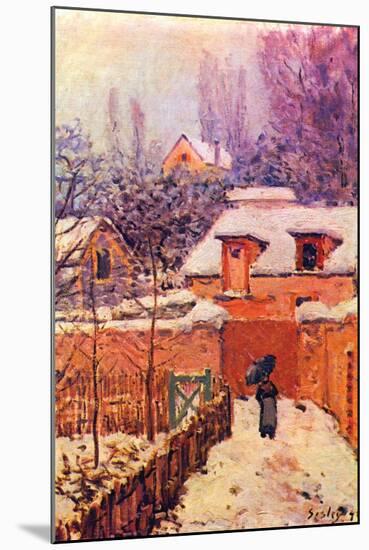Garden in the Snow-Alfred Sisley-Mounted Art Print