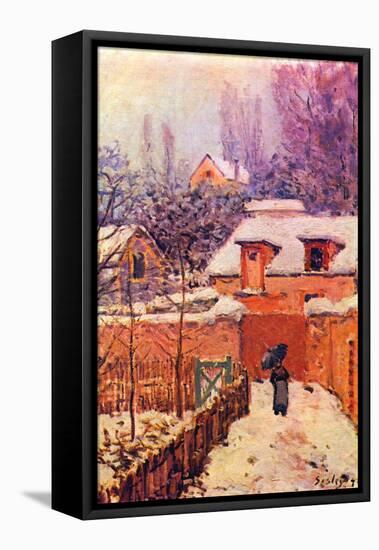 Garden in the Snow-Alfred Sisley-Framed Stretched Canvas