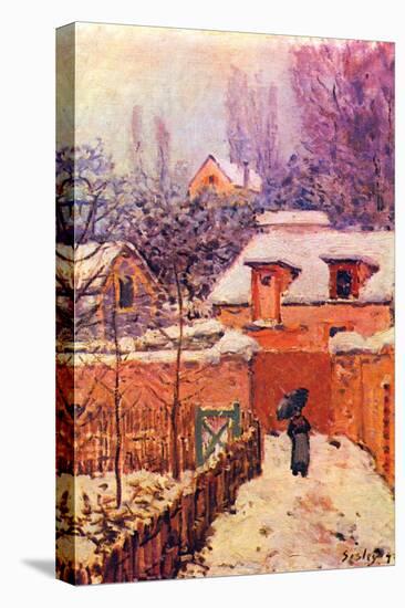 Garden in the Snow-Alfred Sisley-Stretched Canvas