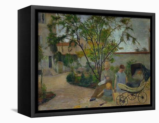 Garden in Vaugirard, or the Painter's Family in the Garden in Rue Carcel, 1881-Paul Gauguin-Framed Stretched Canvas