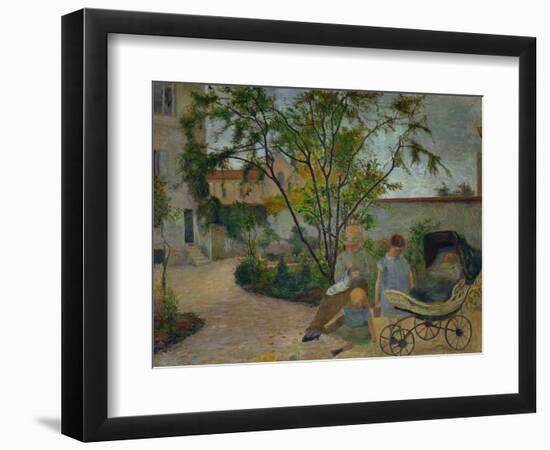 Garden in Vaugirard, or the Painter's Family in the Garden in Rue Carcel, 1881-Paul Gauguin-Framed Giclee Print