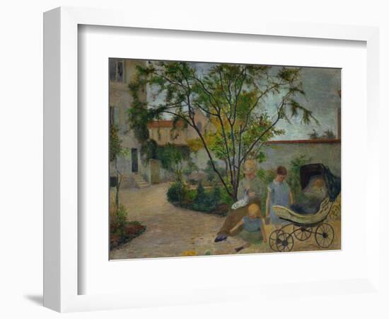 Garden in Vaugirard, or the Painter's Family in the Garden in Rue Carcel, 1881-Paul Gauguin-Framed Giclee Print