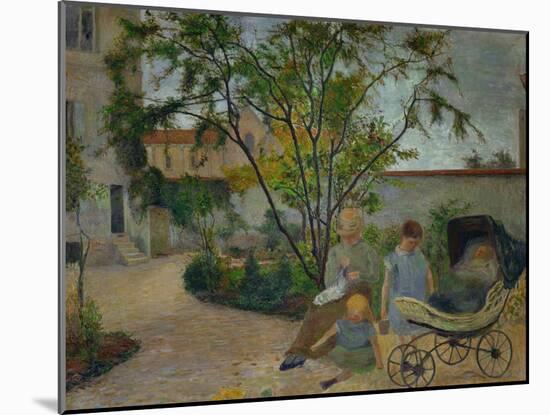 Garden in Vaugirard, or the Painter's Family in the Garden in Rue Carcel, 1881-Paul Gauguin-Mounted Giclee Print