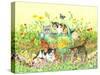 Garden Kittens-Wendy Edelson-Stretched Canvas