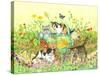 Garden Kittens-Wendy Edelson-Stretched Canvas