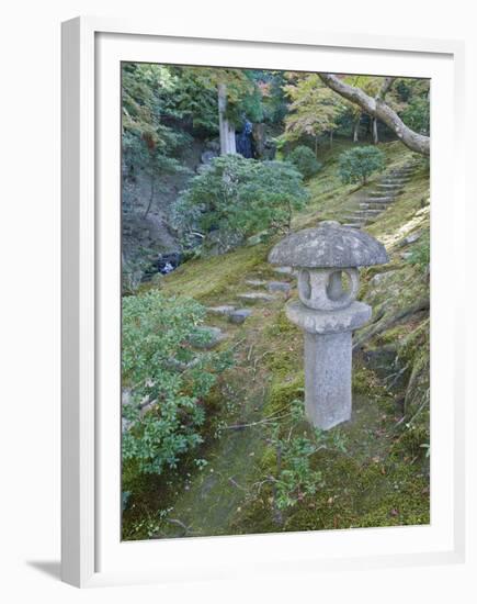 Garden Lantern, Shugakuin Imperial Villa, Kyoto, Japan-Rob Tilley-Framed Premium Photographic Print