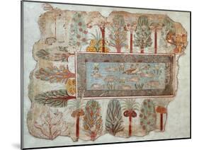 Garden of a Private Estate, Wall Painting, Tomb of Nebamun, Thebes, New Kingdom, c.1350 BC-Egyptian 18th Dynasty-Mounted Giclee Print