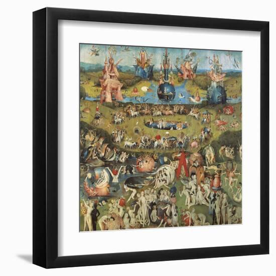 Garden of Earthly Delights,(Martyrs & Angels) by Hieronymus Bosch, c. 1503-04. Prado. Detail.-Hieronymus Bosch-Framed Art Print