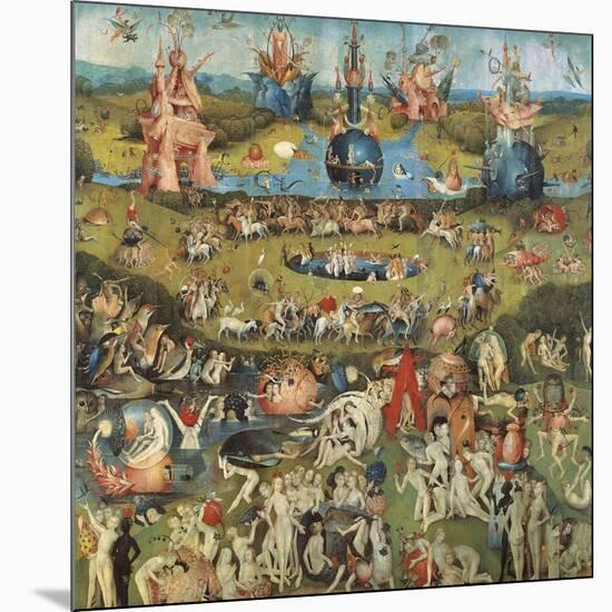 Garden of Earthly Delights,(Martyrs & Angels) by Hieronymus Bosch, c. 1503-04. Prado. Detail.-Hieronymus Bosch-Mounted Art Print