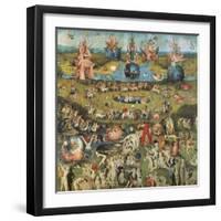 Garden of Earthly Delights,(Martyrs & Angels) by Hieronymus Bosch, c. 1503-04. Prado. Detail.-Hieronymus Bosch-Framed Art Print