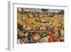 Garden of Earthly Delights,(Martyrs & Angels) by Hieronymus Bosch, c. 1503-04. Prado. Detail.-Hieronymus Bosch-Framed Art Print