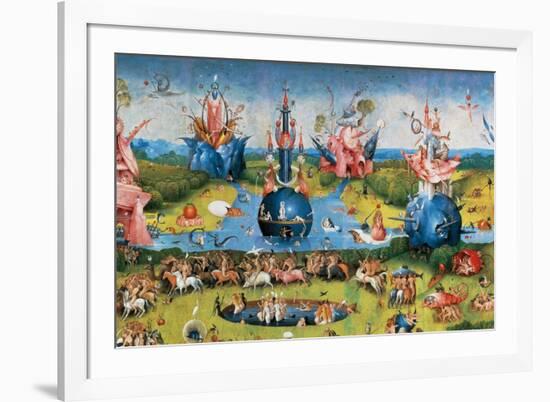 Garden of Earthly Delights,(Martyrs & Angels) by Hieronymus Bosch, c. 1503-04. Prado. Detail.-Hieronymus Bosch-Framed Premium Giclee Print