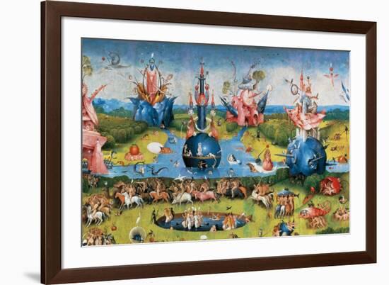 Garden of Earthly Delights,(Martyrs & Angels) by Hieronymus Bosch, c. 1503-04. Prado. Detail.-Hieronymus Bosch-Framed Premium Giclee Print