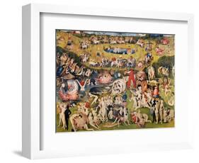 Garden of Earthly Delights,(Martyrs & Angels) by Hieronymus Bosch, c. 1503-04. Prado, Madrid.-Hieronymus Bosch-Framed Art Print