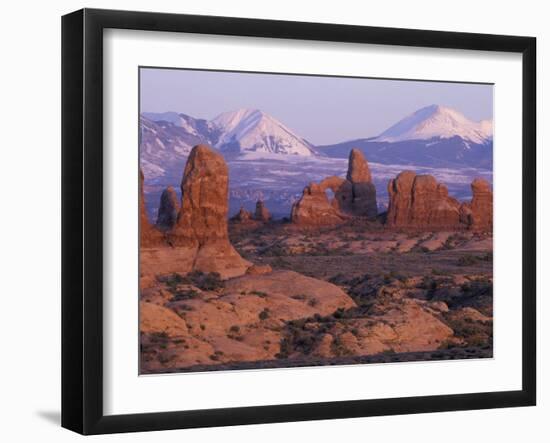 Garden of Eden with La Sal Mountains near Dusk, Arches National Park, Utah, USA-Jamie & Judy Wild-Framed Premium Photographic Print